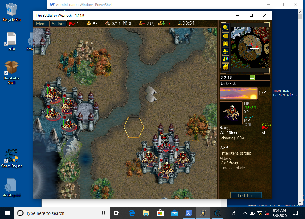 Gameplay of Wesnoth Illustrating a Successful Hack